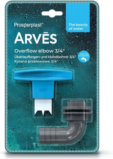 Perpildymo alkūnė 3/4" lietaus vandens statinei su 27 mm rankiniu grąžtu