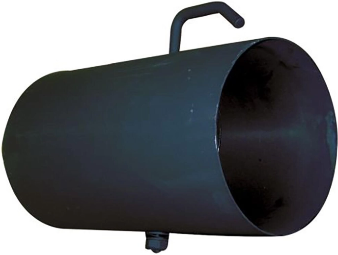 Flue pipe with damper 125 mm, length 250 mm, black
