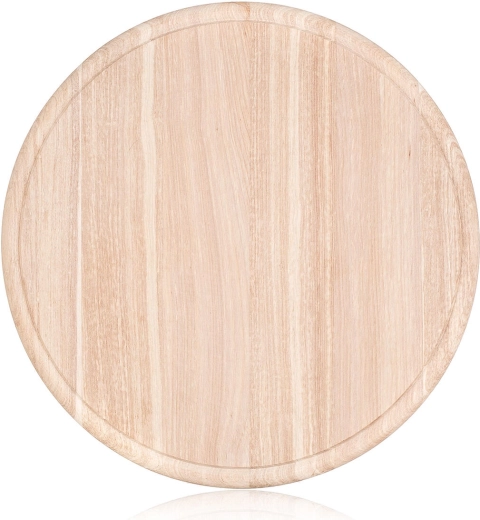 Round Wooden Cutting Board with Groove 26 cm BRILLANTE