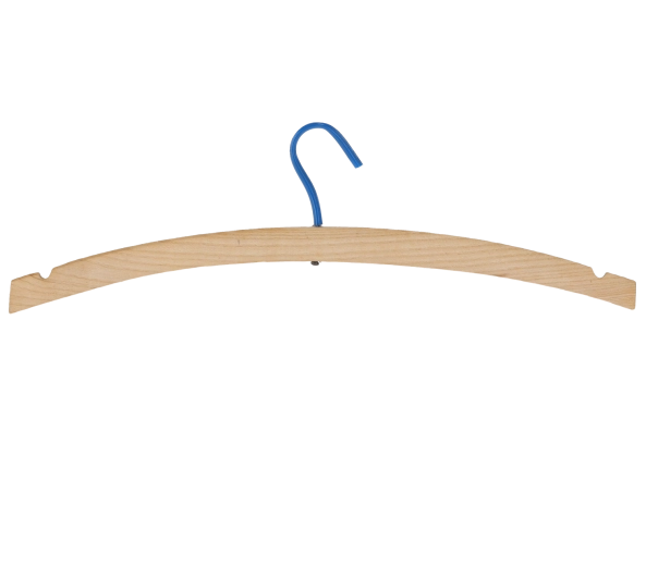 White wooden hanger without bar with swivel hook