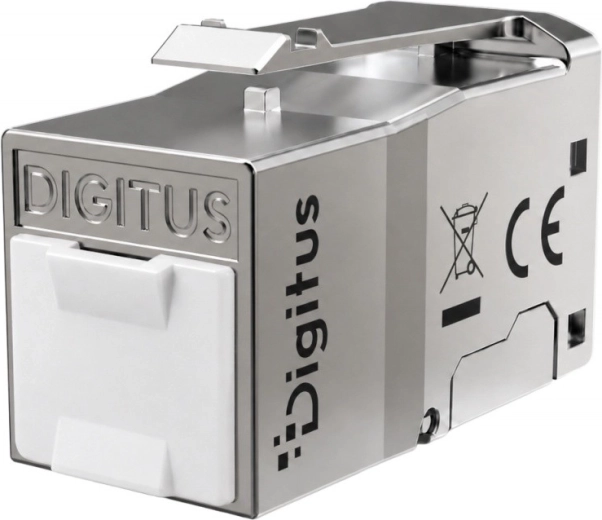 Ekranuotas bemontis (be įrankių) RJ45 Cat 6 DIGITUS keystone modulis su dulkių apsaugos dangteliu