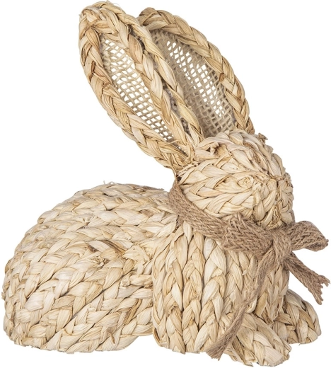 Dekoratyvinė pintinė/pinamu raštu figurėlė – kiškis 16 cm