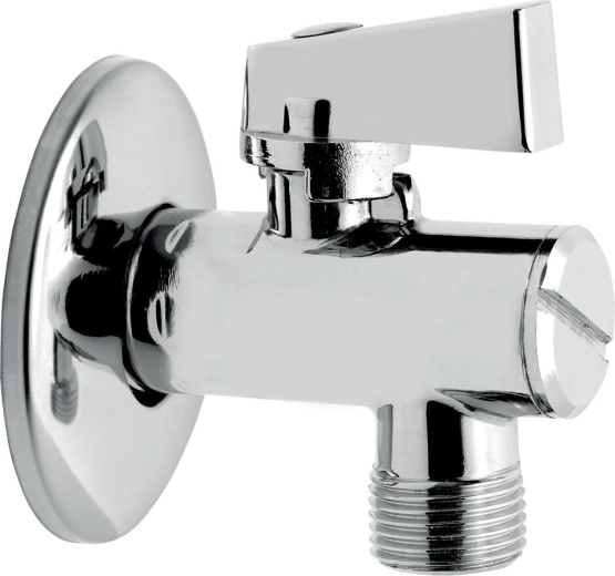 Angle valve with filter and metal lever 1/2" x 3/8", chrome