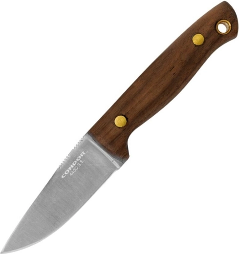Condor Mayflower outdoor knife 7.8 cm, walnut wood, leather sheath