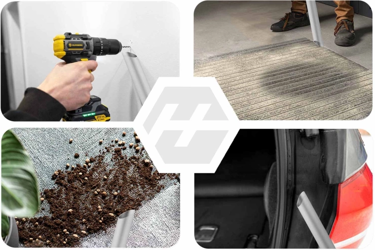 Blowing function and flexible use in hard-to-reach areas