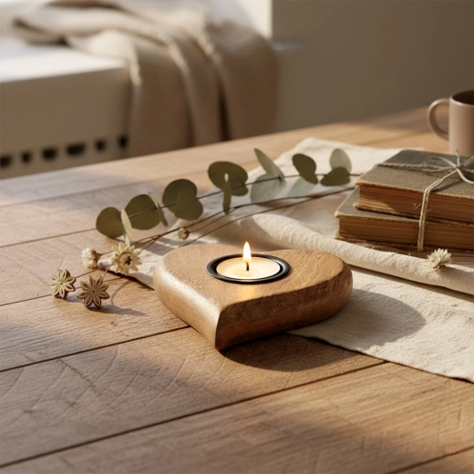 Romantic heart shape for a cozy atmosphere
