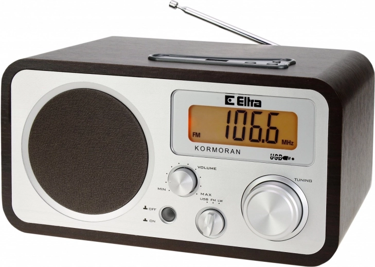 Kormoran radio FM/LW with USB, brown wood