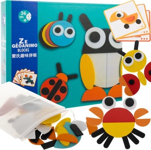 Kruzzel wooden logic puzzle – geometric animal shapes