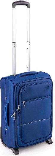 Textile travel suitcase 48 l with wheels blue 56 cm