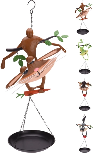 Metal bird feeder and bath Animal 39.5 × 21 × 67 cm, mixed designs