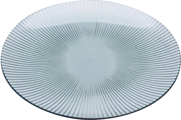 Apvalus serviravimo padėklas su juostelėmis 25 cm, skaidrus plastikas