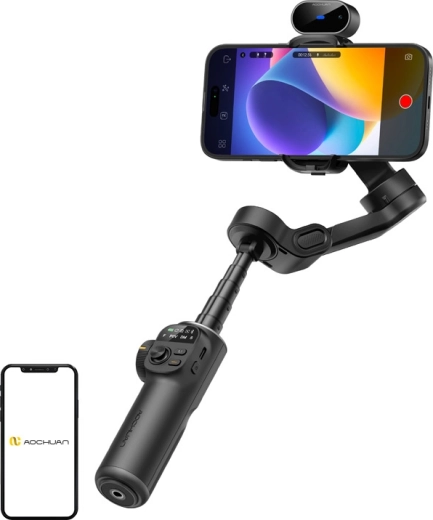 AOCHUAN Smart X2 stabilizatorius telefonui su AI jutikliu, juodas