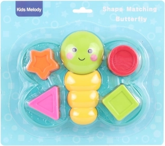 Įstatomas drugelis – plastikinis žaislas vaikams nuo 18 mėn.