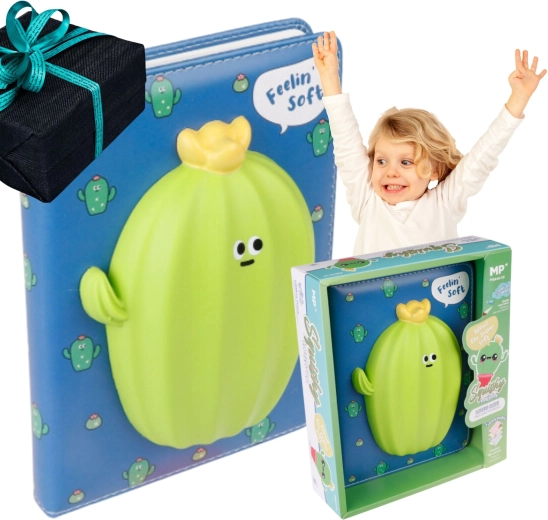 Užrašų knygelė su kaktusu squishy, kietas viršelis, 127 × 175 mm, 128 lapų