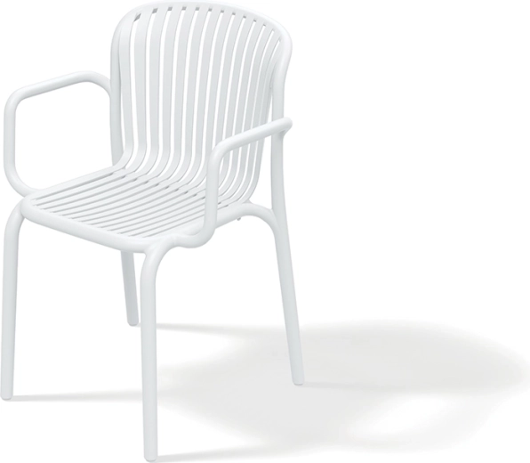 Garden plastic chair with armrests BRENE, white