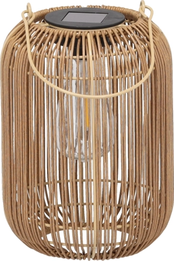 Solar garden lantern 24 cm brown