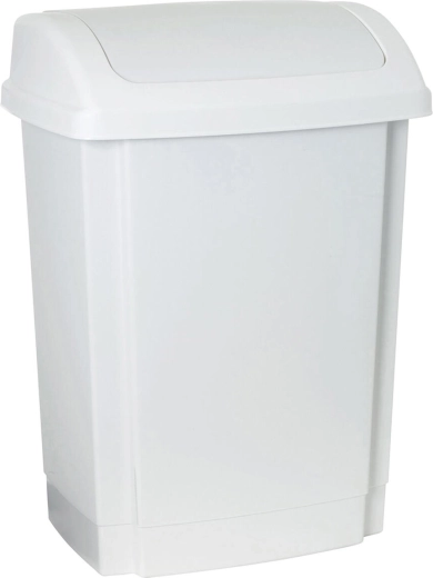 Flip-top trash bin 15 l white