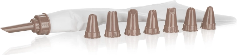 CULINARIA Piping Bag with 8 Nozzles, Brown