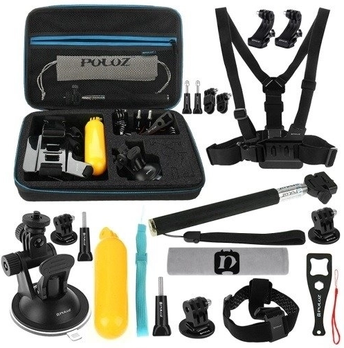 Puluz 20 viename rinkinys veiksmo kamerų priedų (suderinamas su DJI Osmo Action 5 Pro ir GoPro)