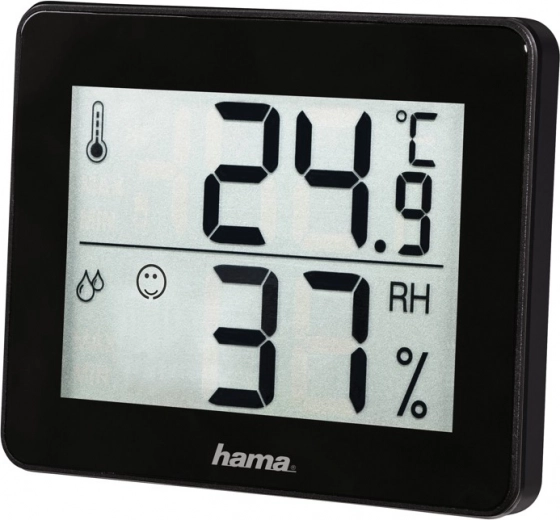 Skaitmeninis termometras ir higrometras Hama TH-130, juodas