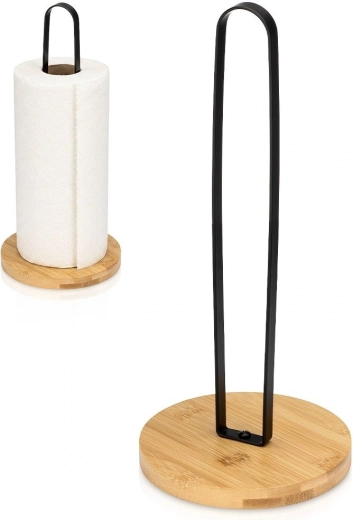 Vilde metal and bamboo paper towel holder 33 cm