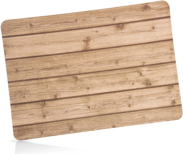 Rectangular table placemat 43 × 30 cm with wood decor
