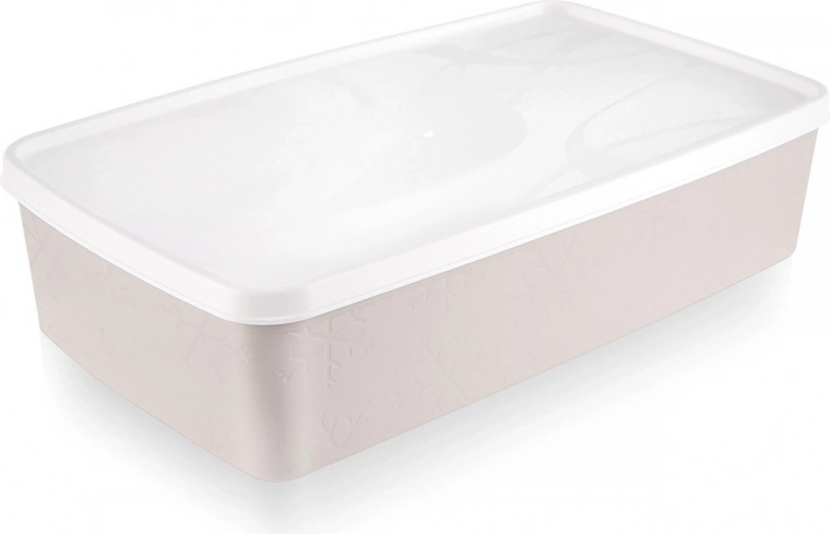 Plastic food storage box with lid 2 L beige