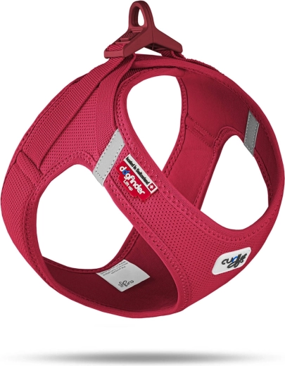 Curli šunų petnešos su sagtimi Air-mesh, raudonos, dydis L (8–13 kg)