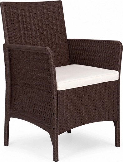 Multigarden garden armchair with cushion in rattan look, brown