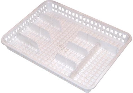 Platus platus stalo įrankių dėklas 35 × 26 × 4,5 cm, baltas