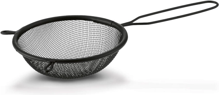 Metalinis virtuvinis sietelis 12 cm, juodas