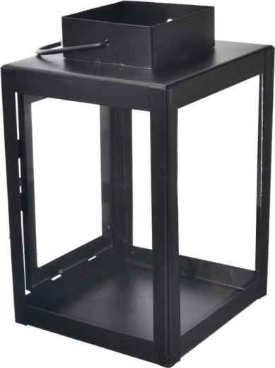 Dekoratyvinis metalinis žibintas juodas 16 cm
