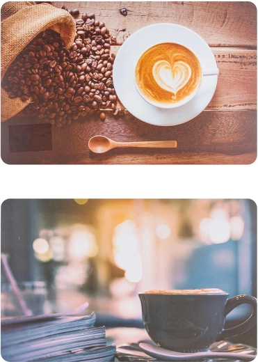 Stalo padėkliukas Coffee 43 × 28 cm, polipropilenas, dekorų mišinys