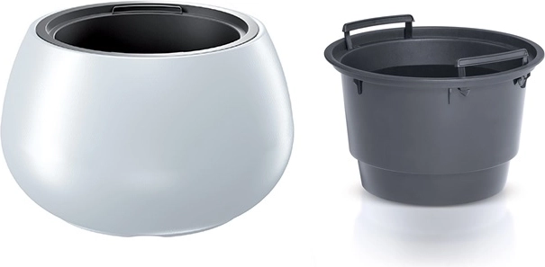 Planter with insert 37 cm white