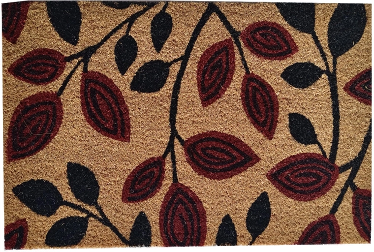 Kokoso ir PVC durų kilimėlis 40 × 60 cm „Lapeliai“