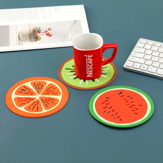 PVC Coaster Set 15 cm – 3 pcs, assorted designs