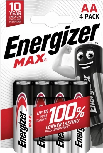 Šarminės baterijos LR6/AA Energizer MAX, pakuotė 4 vnt.