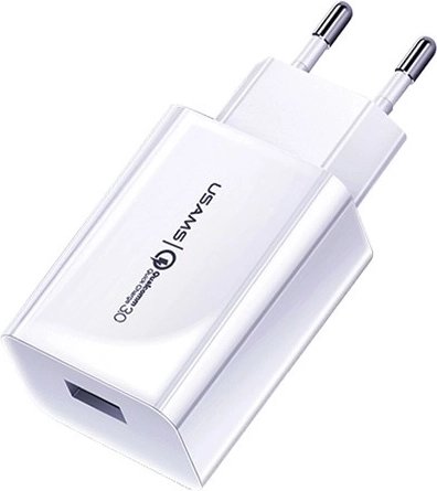 Tinklo įkroviklis USAMS T22 1xUSB 18W QC 3.0 greitas įkrovimas