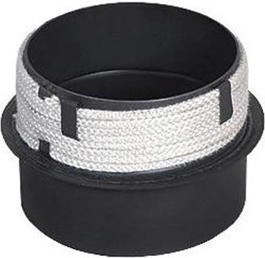 Chimney adapter 150/150 mm with sealing cord, length 160 mm, thickness 1.5 mm, black
