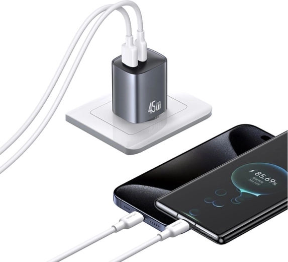 Two ports to charge two devices
