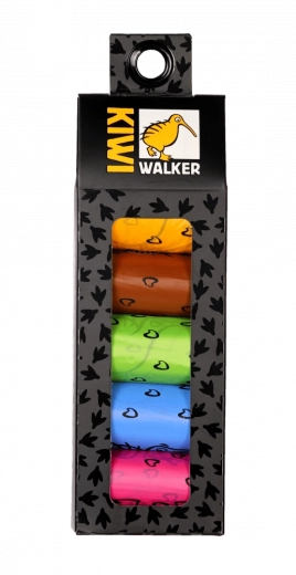 Kiwi Walker ekologiški maišeliai ekskrementams 5 ritinėliai