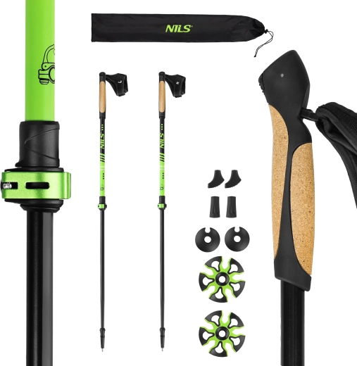 NILS Nordic walking poles with cork handle and quick-release