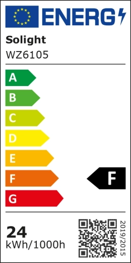 Energijos klasė F ir sąnaudos 24 kWh/1000 h