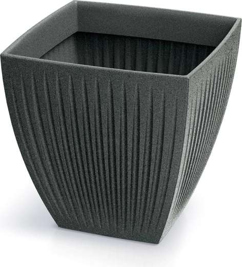 Gėlių vazonas Latia Square MIDL 40 × 40 × 40 cm – juodas granitas