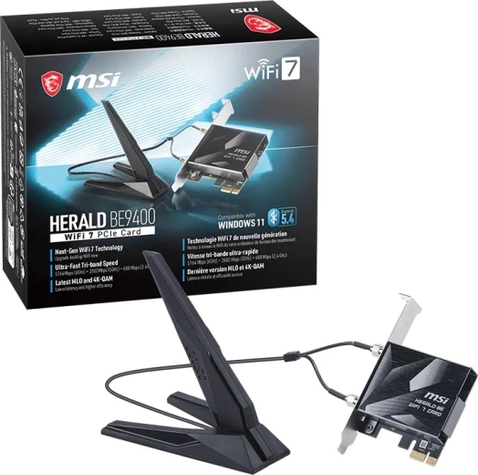 MSI Herald BE9400 WiFi 7 PCIe network card