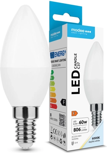 Modee LED žvakės formos lemputė C37 8,5 W E14 806 lm šaltai balta