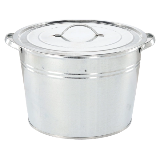 Conical galvanized kettle 25 l with fixed lid