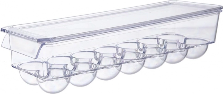 Plastikinė kiaušinių dėžutė su dangčiu 14 vnt.