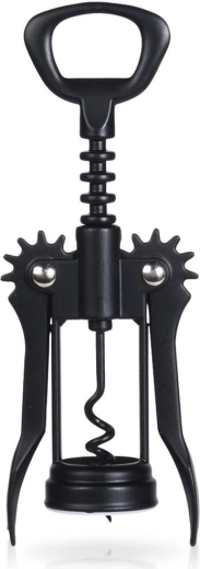 Metalinis svirtinis vyno kamščių traukiklis, juodas, 16 cm