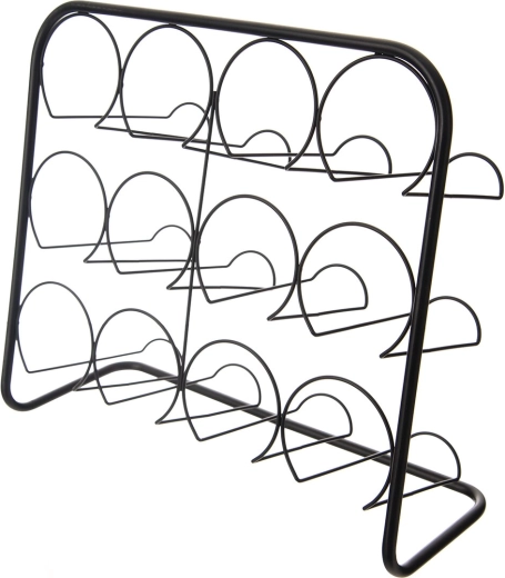 Black metal wine rack 45 × 14 × 38 cm